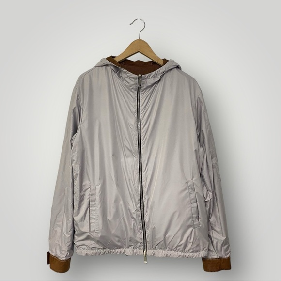 Suprema Laboratorio Creativo Medium Brown Perforated Leather Hooded Jacket Sz M - Picture 10 of 14